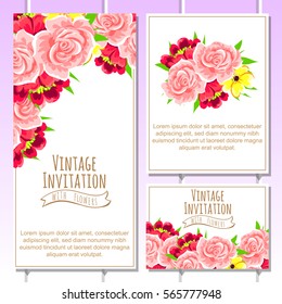 Invitation with floral background