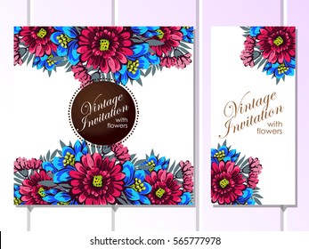 Invitation with floral background