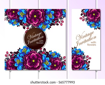 Invitation with floral background