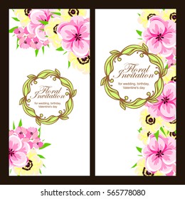Invitation with floral background