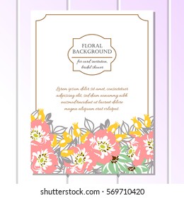Invitation with floral background
