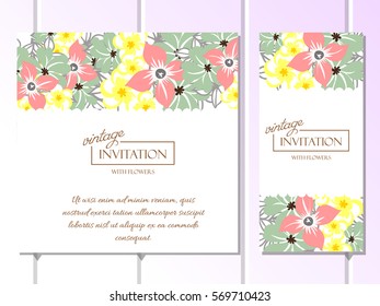 Invitation with floral background