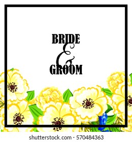 Invitation with floral background