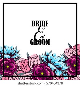Invitation with floral background