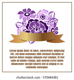 Invitation with floral background