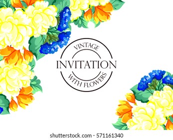 Invitation with floral background