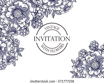 Invitation with floral background