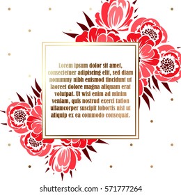 Invitation with floral background