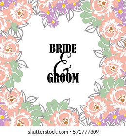 Invitation with floral background