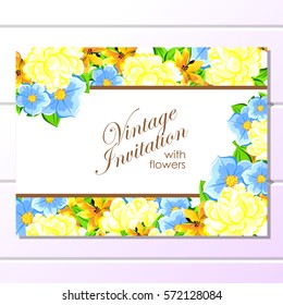 Invitation with floral background