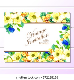 Invitation with floral background