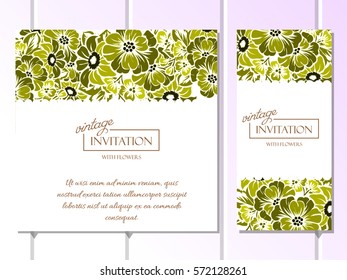 Invitation with floral background