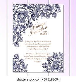 Invitation with floral background