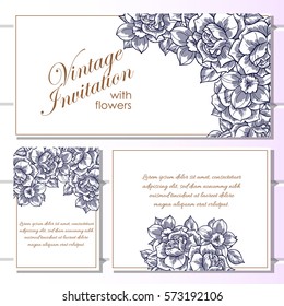 Invitation with floral background
