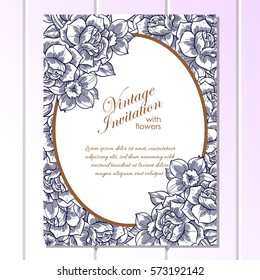 Invitation with floral background