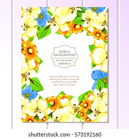 Invitation with floral background