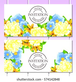 Invitation with floral background