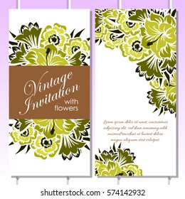 Invitation with floral background