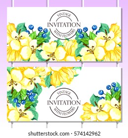 Invitation with floral background