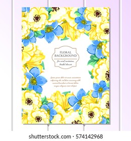 Invitation with floral background