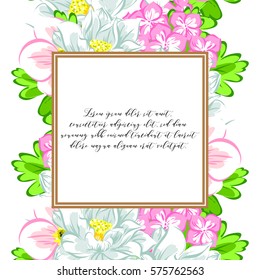 Invitation with floral background