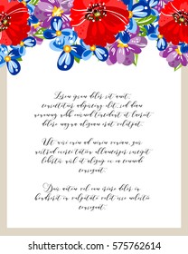 Invitation with floral background