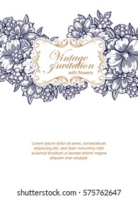 Invitation with floral background