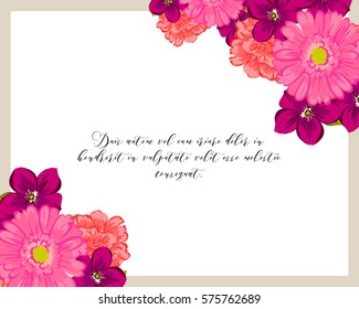 Invitation with floral background