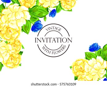 Invitation with floral background