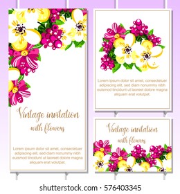 Invitation with floral background