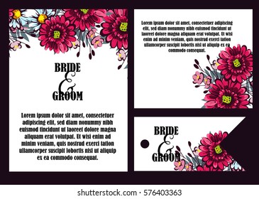 Invitation with floral background