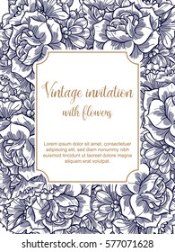 Invitation with floral background