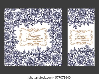 Invitation with floral background