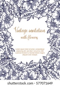Invitation with floral background