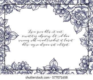 Invitation with floral background