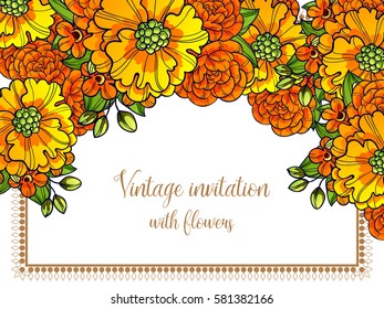 Invitation with floral background