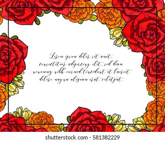 Invitation with floral background