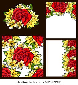 Invitation with floral background