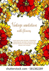 Invitation with floral background