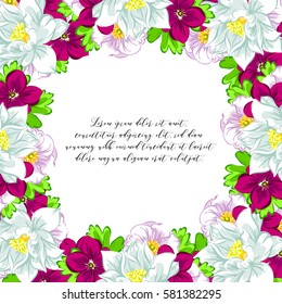 Invitation with floral background