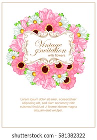 Invitation with floral background