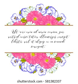 Invitation with floral background