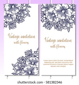 Invitation with floral background