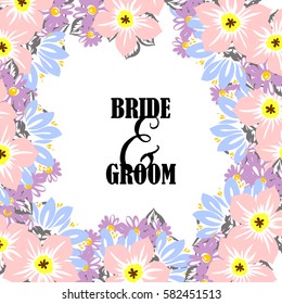 Invitation with floral background