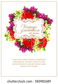 Invitation with floral background