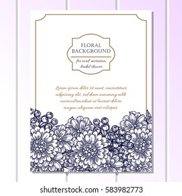 Invitation with floral background