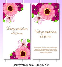 Invitation with floral background