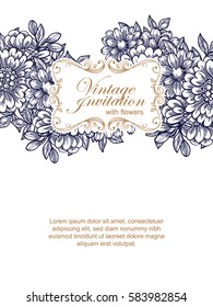 Invitation with floral background