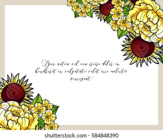 Invitation with floral background