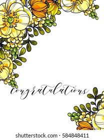 Invitation with floral background